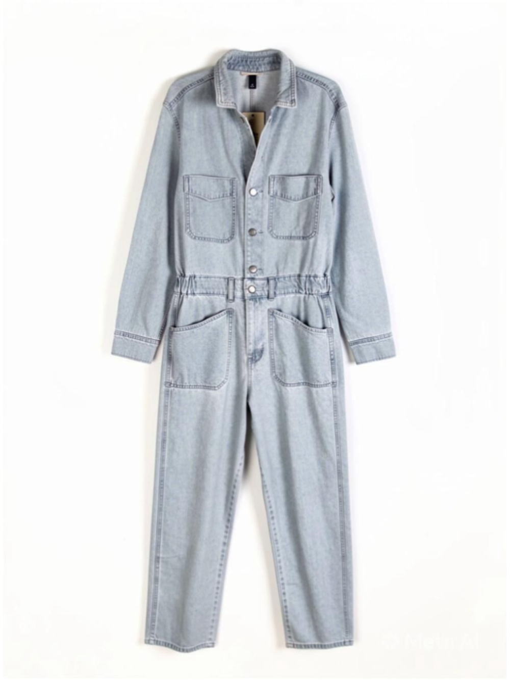 Universal Thread Long Sleeve Utility Baggy Denim Jumpsuit New Size 8
